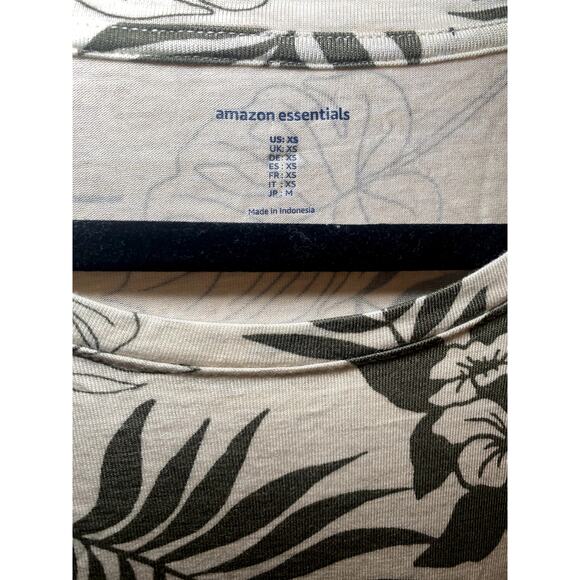 Amazon Essentials - Beige & Green Leaf Pattern Dress - XS - Picture 4 of 12